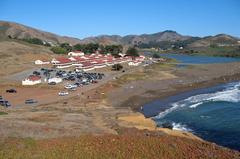 Fort Cronkhite and Rodeo Beach in Sausalito, CA, viewed from a hiking trail