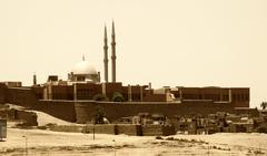 Saladin Citadel of Cairo fortress with blue sky background