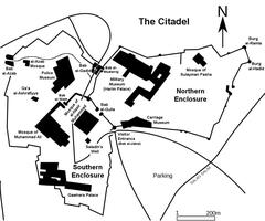 Map of the layout and important sites of the Citadel in Cairo