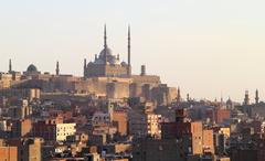 view of Islamic Cairo with historical structures and bustling streets