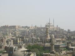 Islamic Cairo street view featuring historic buildings and minarets