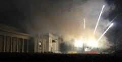 Cathedral Square in Vilnius during Independence Day celebrations