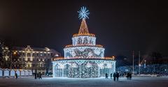 Christmas tree on Cathedral Square in Vilnius