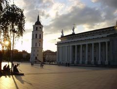 Gediminas's Bell Tower in Vilnius during a summer evening