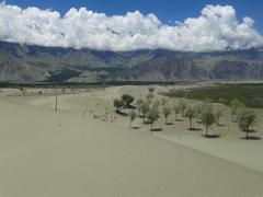 Katpana Desert with mountainous backdrop in Skardu