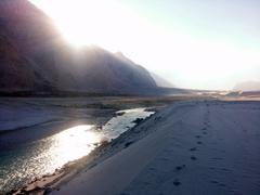 Unique desert and mountain landscape in Skardu, Pakistan