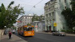 Moscow trolleybus ZiU-9 on a city street