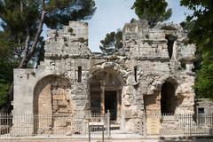 Temple of Diana in Jardin de la Fontaine in Nîmes