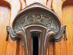 Letterbox on the front door of the Victor Horta Museum, Brussels