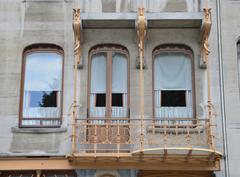 Horta House facade detail in Saint-Gilles