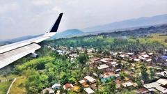 aerial view of Guwahati, Assam showing nearby airport area