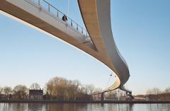 Nesciobrug bike bridge over water in Amsterdam