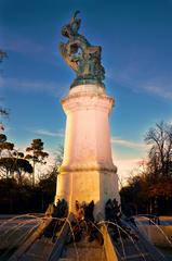 El Ángel Caído sculpture in Madrid, Spain