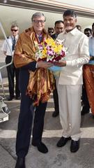 Chandrababu Naidu with Bill Gates at Visakhapatnam