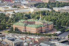 St. Michael's Castle aerial view in Saint Petersburg, Russia