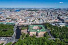 Aerial view of St. Michael Castle in Saint Petersburg