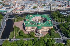 Aerial view of St. Michael Castle in Saint Petersburg