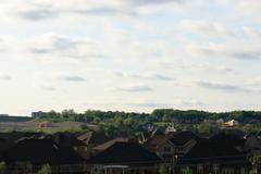 Bird's eye view of Kitchener cityscape