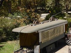 historic tram 757 under restoration in Santiago, Chile