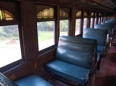 interior of a passenger car with rows of seats