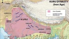 Kingdom of Kuru and Mathura ancient map