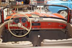 Interior of a Mercedes 190 SL car at Topacz Motor Museum