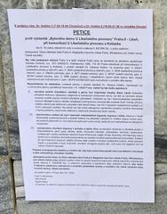 Petition notice near Bohumil Hrabal Square