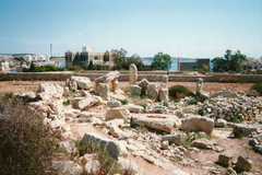 Panoramic view of Borġ in-Nadur ruins from above