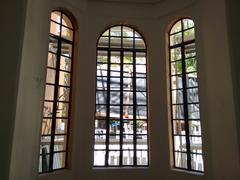 Interior of Castelinho da Rua Apa under restoration in São Paulo, Brazil, featuring the front window on the first floor.