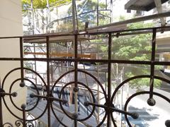 Front balcony of Castelinho da Rua Apa in restoration, São Paulo, Brazil