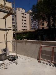 Rear balcony of Castelinho da Rua Apa undergoing restoration in São Paulo, Brazil