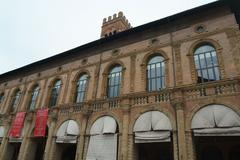 Outdoor pavilion with columns in Bologna, Italy