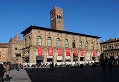 Piazza Maggiore in Bologna filled with people