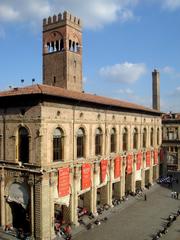 Palazzo del Podestà facade in Piazza Maggiore, Bologna