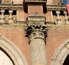 Renaissance-style capital of Palazzo del Podestà in Bologna