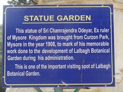 signboard at Lal Bagh in Bangalore