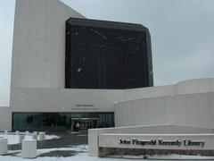 JFK Library in snow