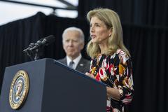 President Joe Biden and Ambassador Caroline Kennedy at Cancer Moonshot event