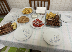 traditional Greek feast table