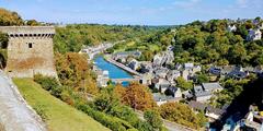 River Rance passing through Dinan viewed from the English Garden walls