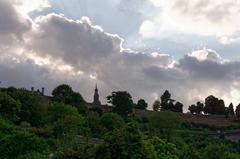 Dinan view from parking beneath viaduct