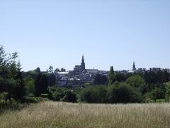 panoramic view of Dinan town center, France