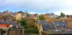 Panoramic view of the rooftops and ramparts of Dinan