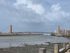 Beautiful bridge near the temple providing access to the beach