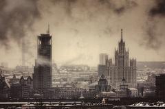 Moscow cityscape with prominent buildings