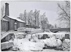 old power plant in winter Finland