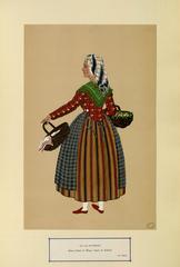 Young woman from Blaye in traditional attire, 19th century illustration