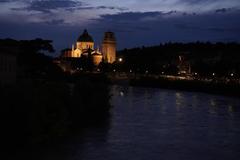 View of the Lungadige from the Ponte Pietra with the Church of San Giorgio