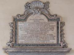 Commemorative plaque for the reconstruction of the atrium of San Lorenzo in Damaso church in Palazzo della Cancelleria, Rome