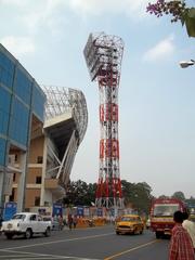 outside view of the Iconic Floodlight of The Eden Gardens